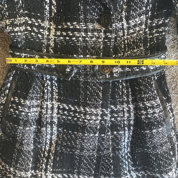 BCX Double Breasted Black & White Plaid Belted Jacket, Women’s size L - Picture 10 of 16